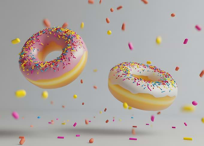 Floating Donuts with Sprinkles