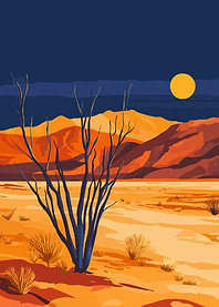 Death Valley Desert Night Landscape