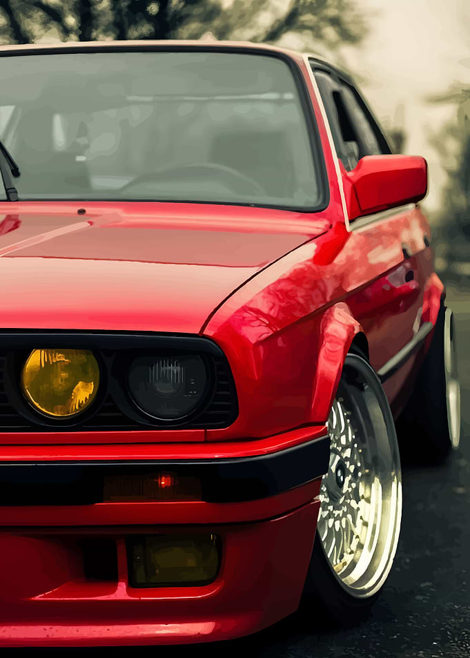 Red BMW E30