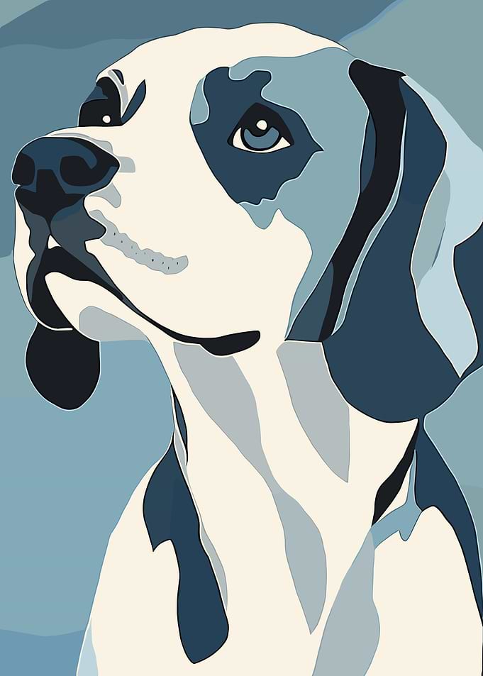 Blue Cavalier Dog Portrait