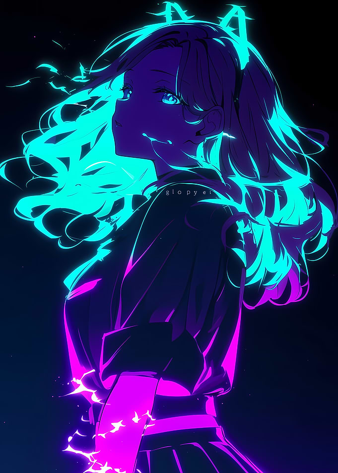 Neon Anime Girl