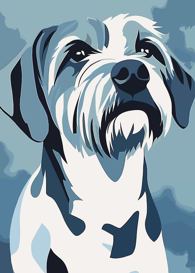 Blue Yorkshire Terrier Dog Portrait