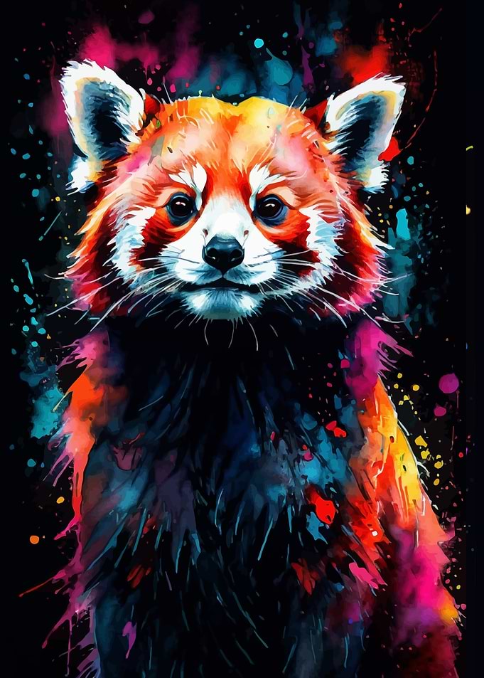 Red Panda Watercolor Art