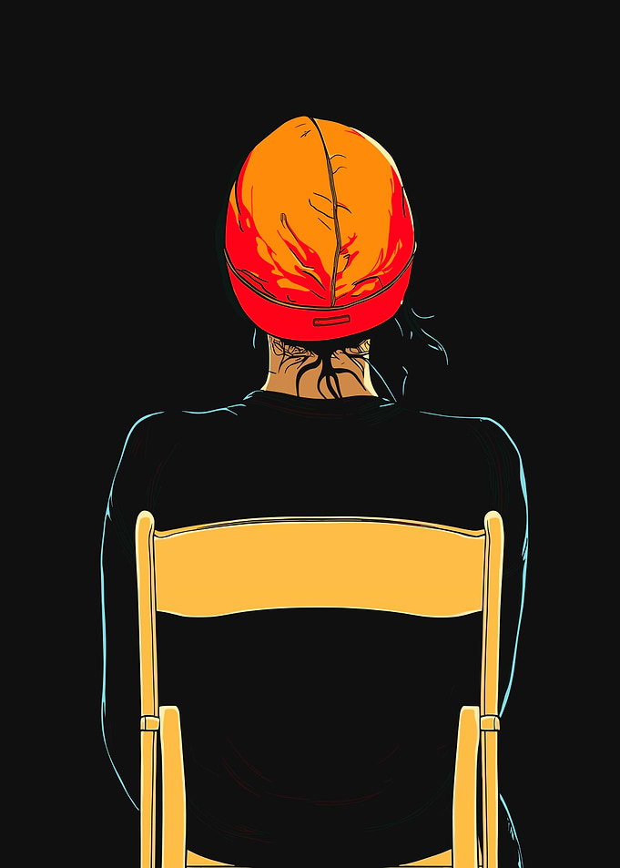 Swimmer in Restful Contemplation