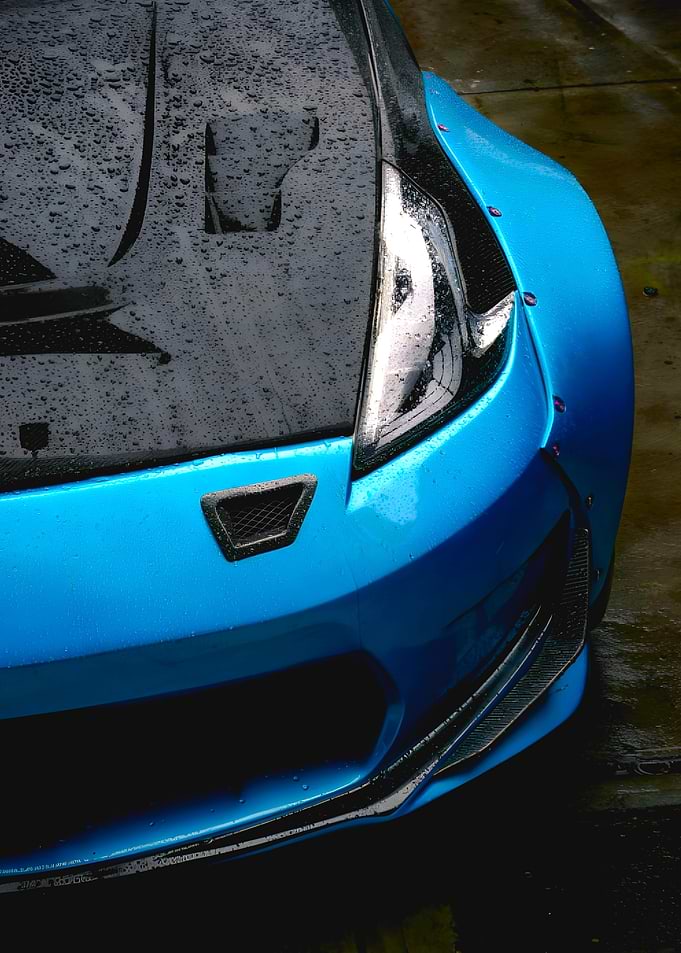 Blue Sports Car Close-Up