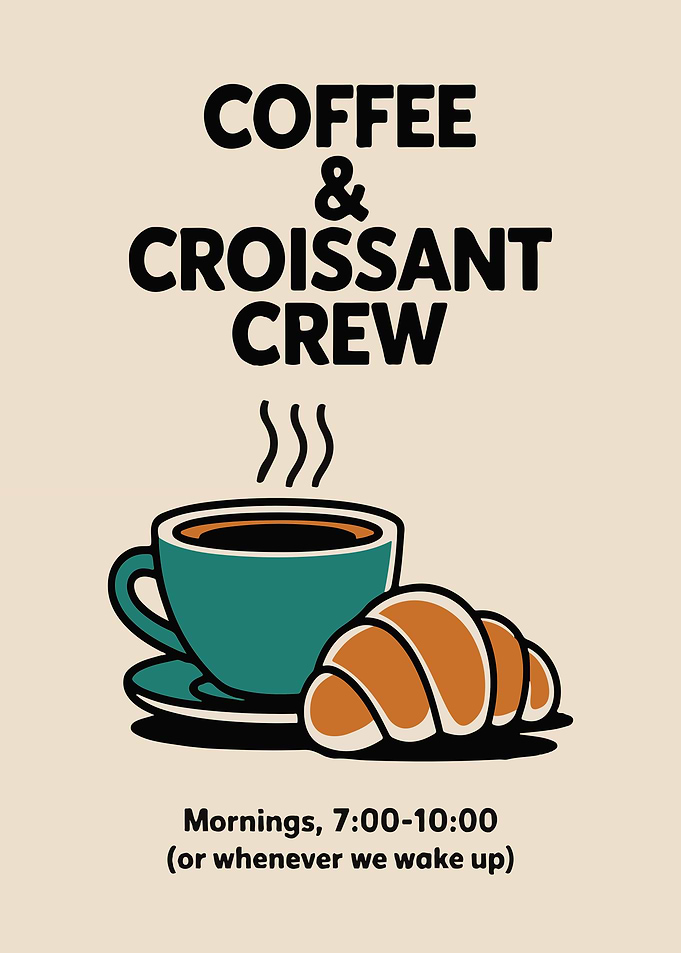 Coffee & Croissant Crew Breakfast Art
