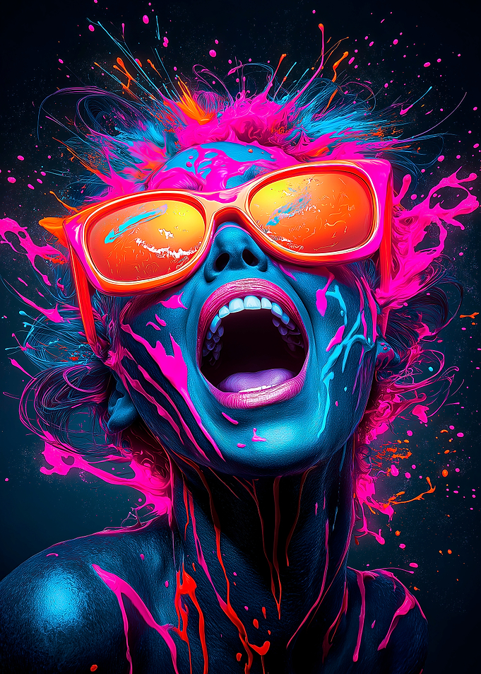 Neon Paint Splash Portrait
