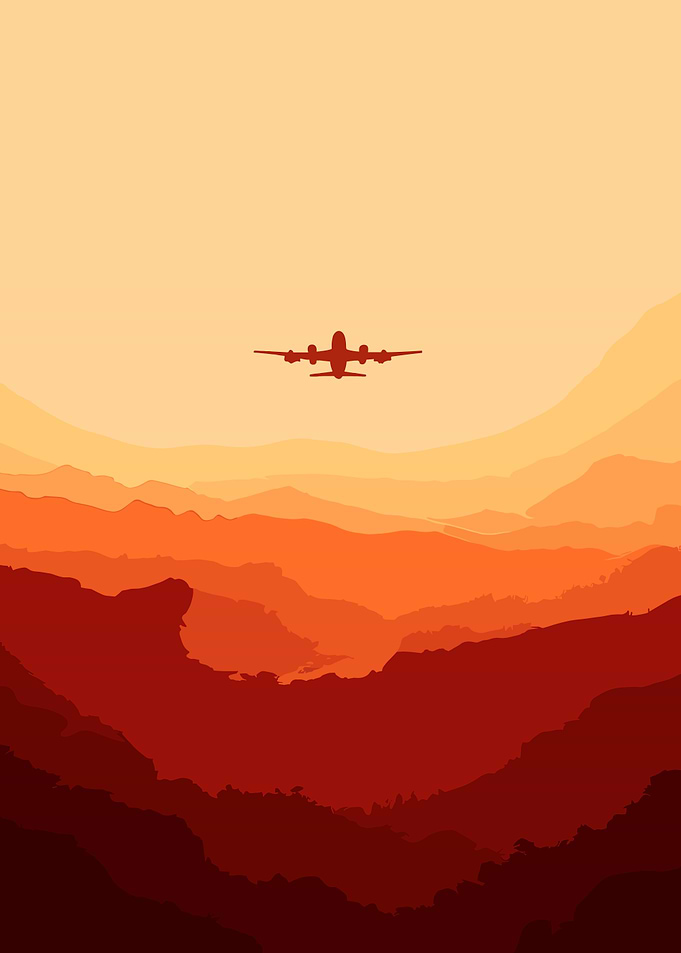 Airplane Over Mountains