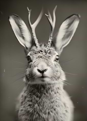 Jackalope Rabbit with Antlers