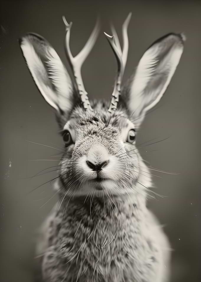 Jackalope Rabbit with Antlers