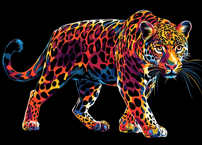 Colorful Leopard Illustration