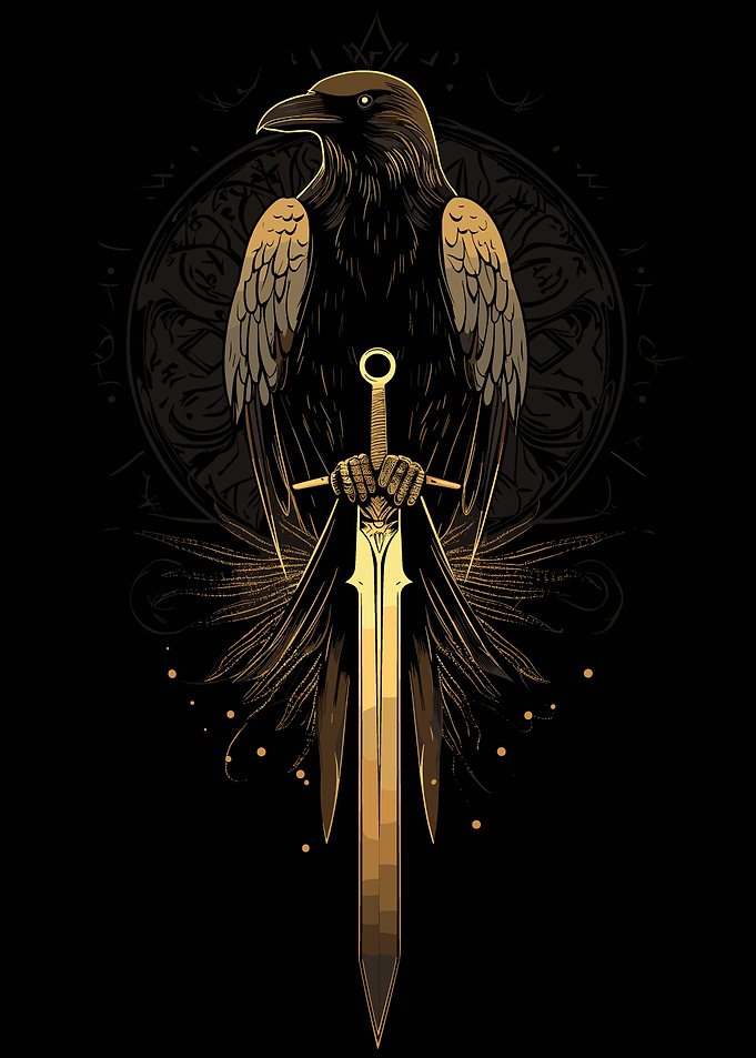 Raven with Sword
