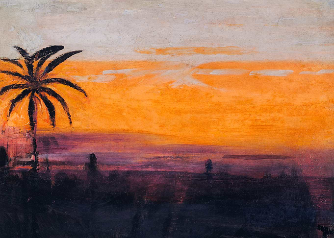 Sunset Palm Painting