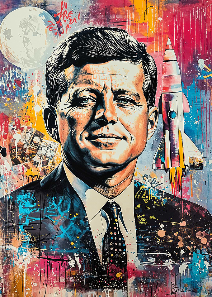 JFK Space Race Painting