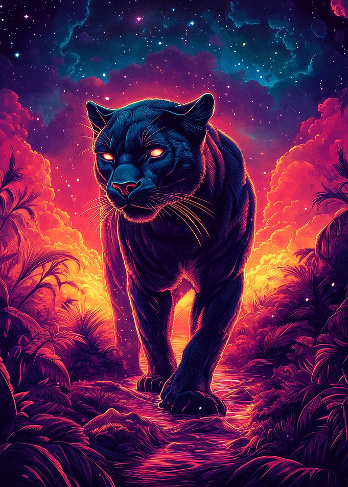 Astral Panther of the Midnight Nebula