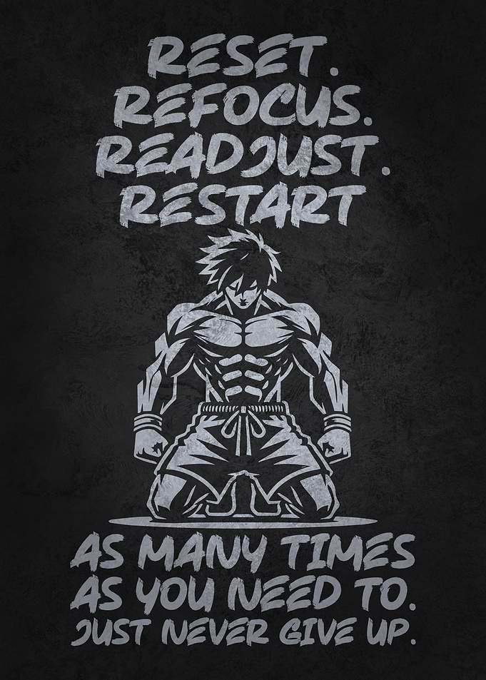 Reset Refocus Readjust - Gym, Hustle, Success