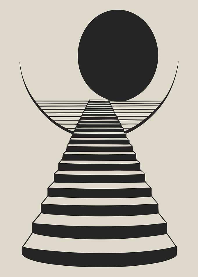 Surreal Abstract Stairway to the Moon