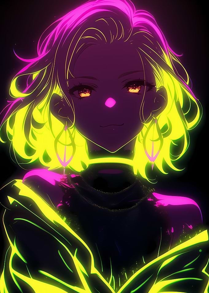Neon Anime Girl