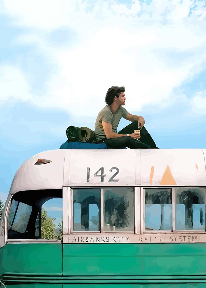Man on Bus Roof