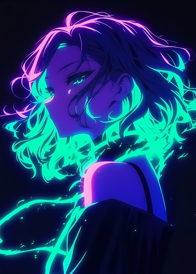 Neon Anime Girl