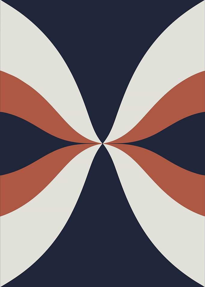 Abstract Swirl Pattern in Earthy Navy