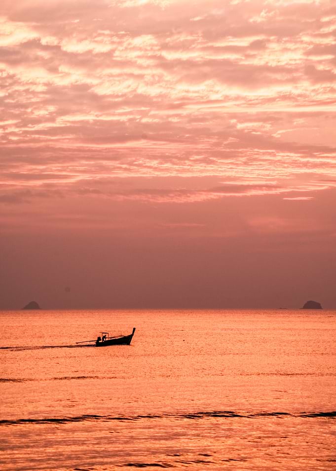 Sunset Boat Silhouette