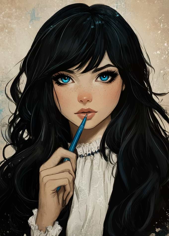 Blue-Eyed Anime Girl