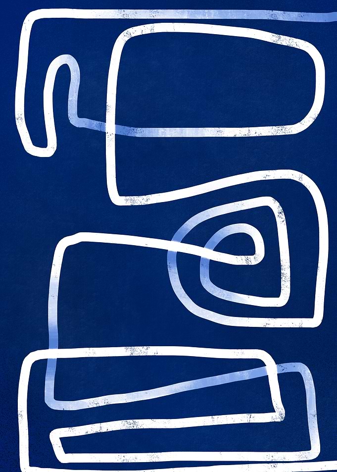 Abstract Blue & White Art