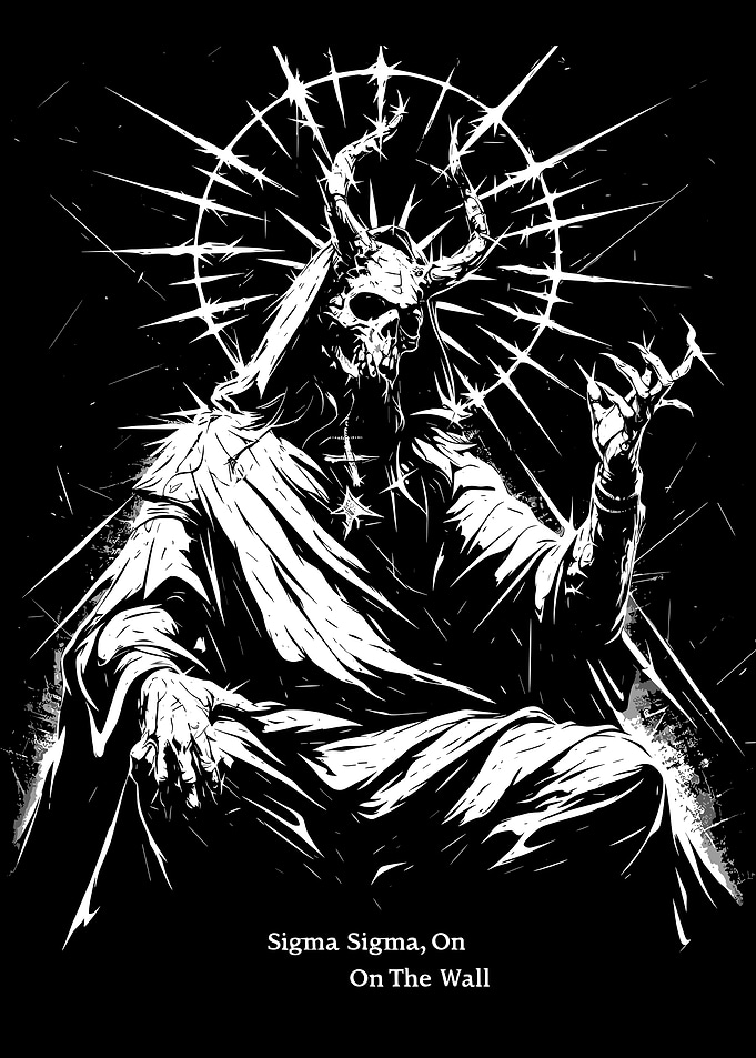 Skeletal Figure with Horns