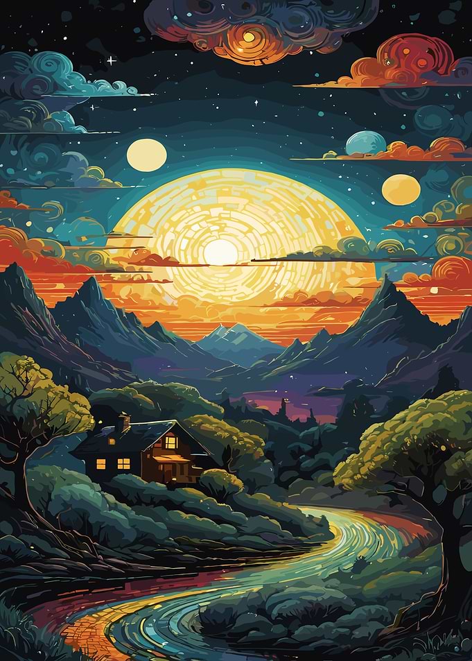 Dreamy Sunset Landscape