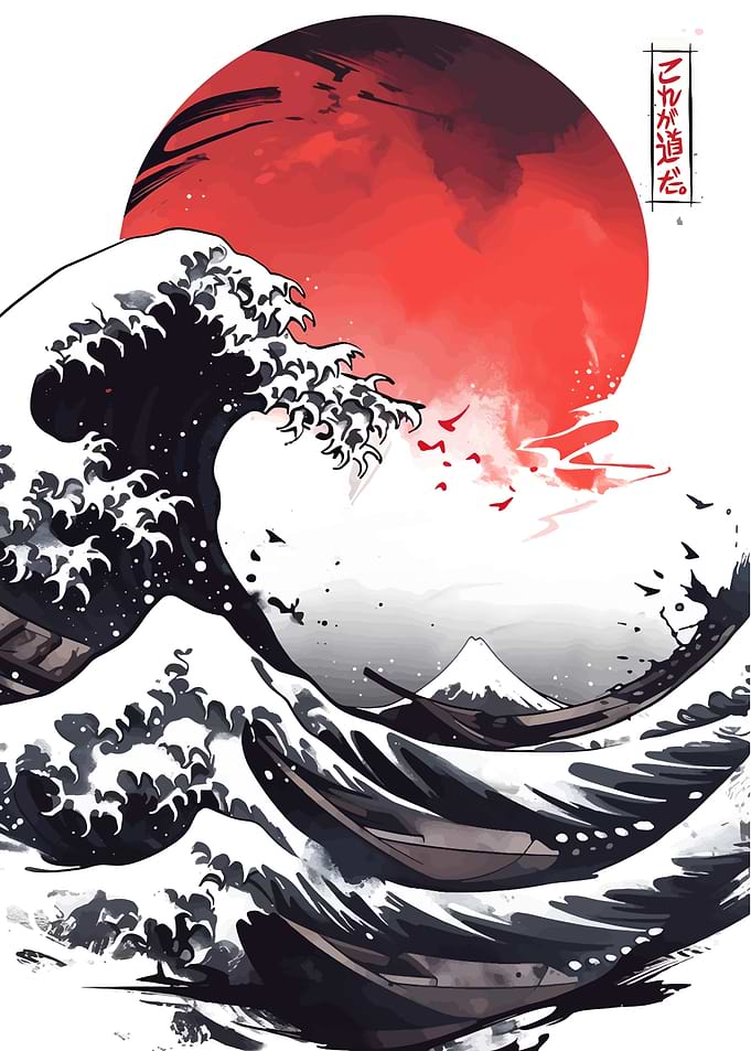 Great Wave, Red Sun