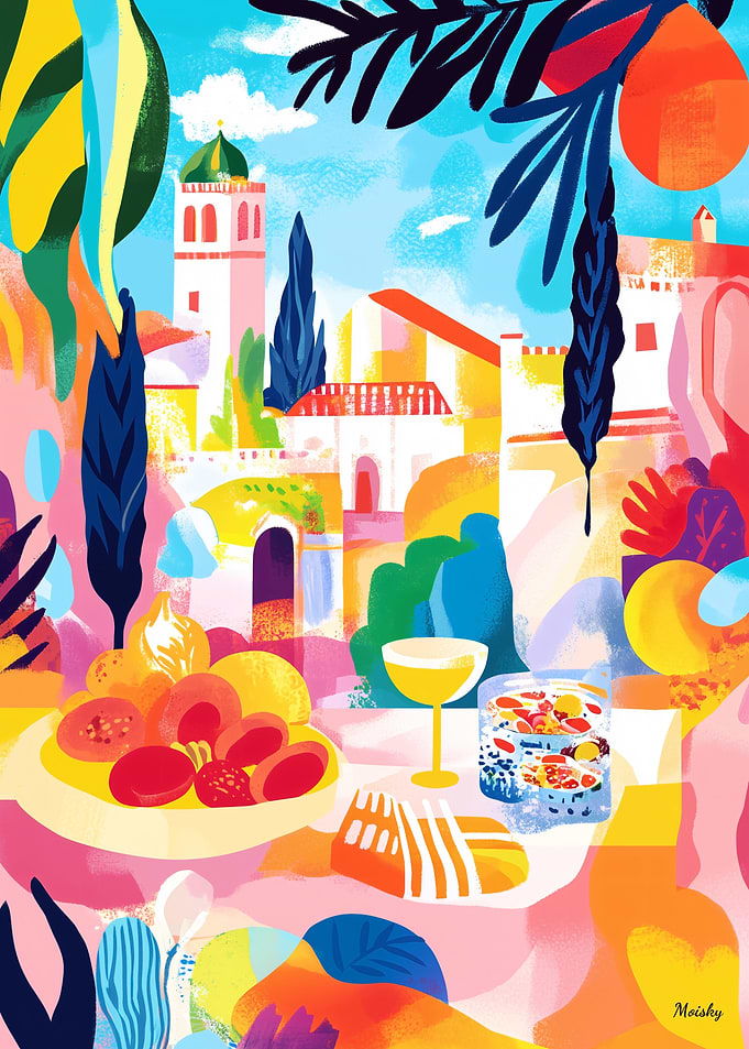 Mediterranean Feast in Fauvist Colors
