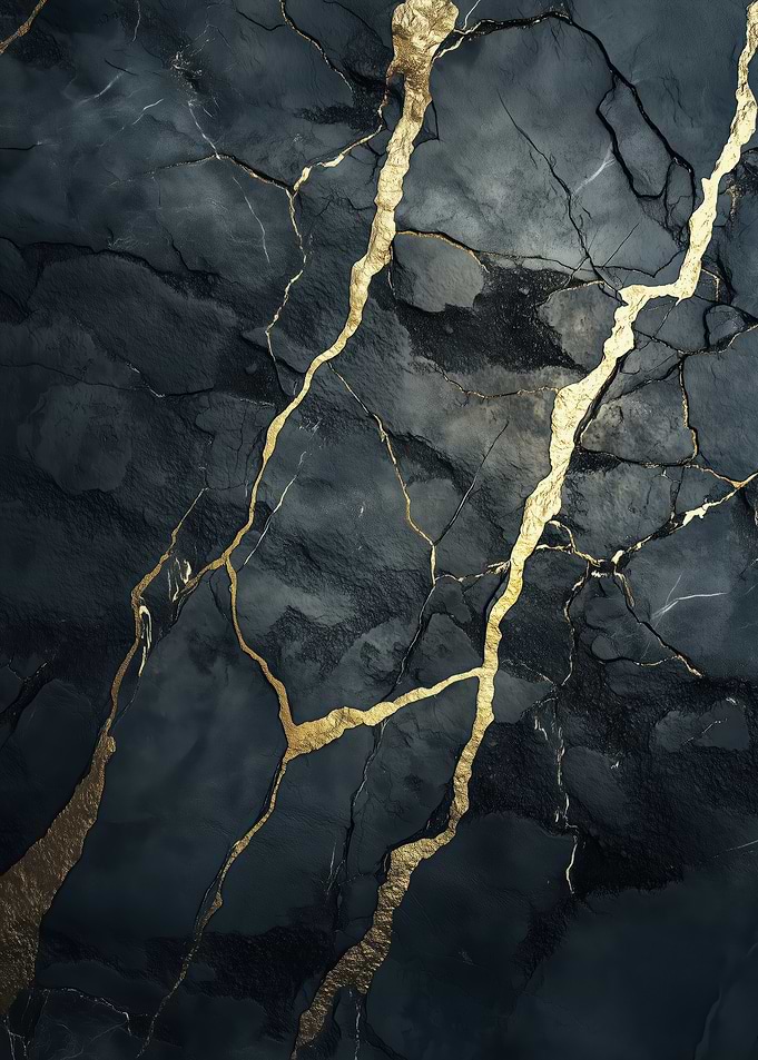 Black Marble with Gold Veins