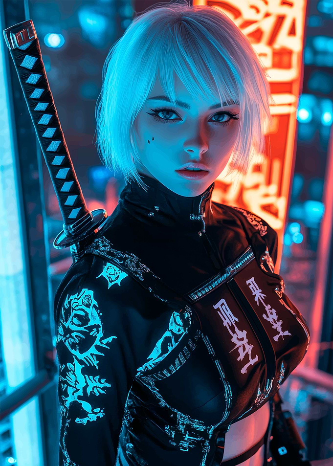 Cyberpunk Samurai Girl