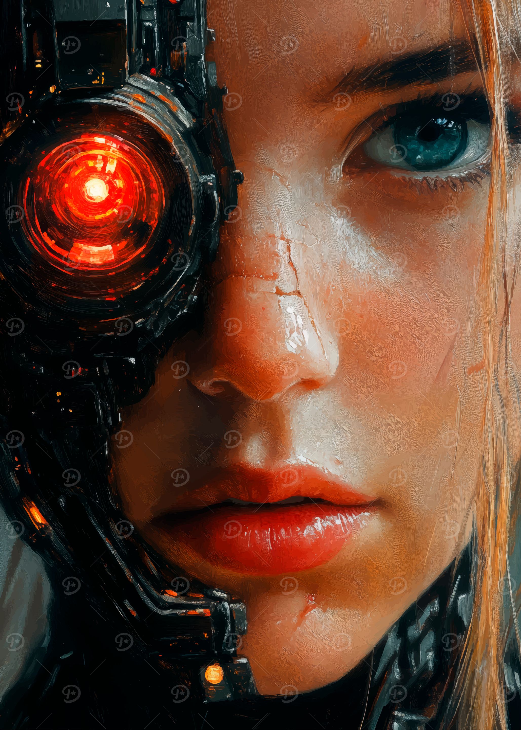 Cyborg Woman Portrait