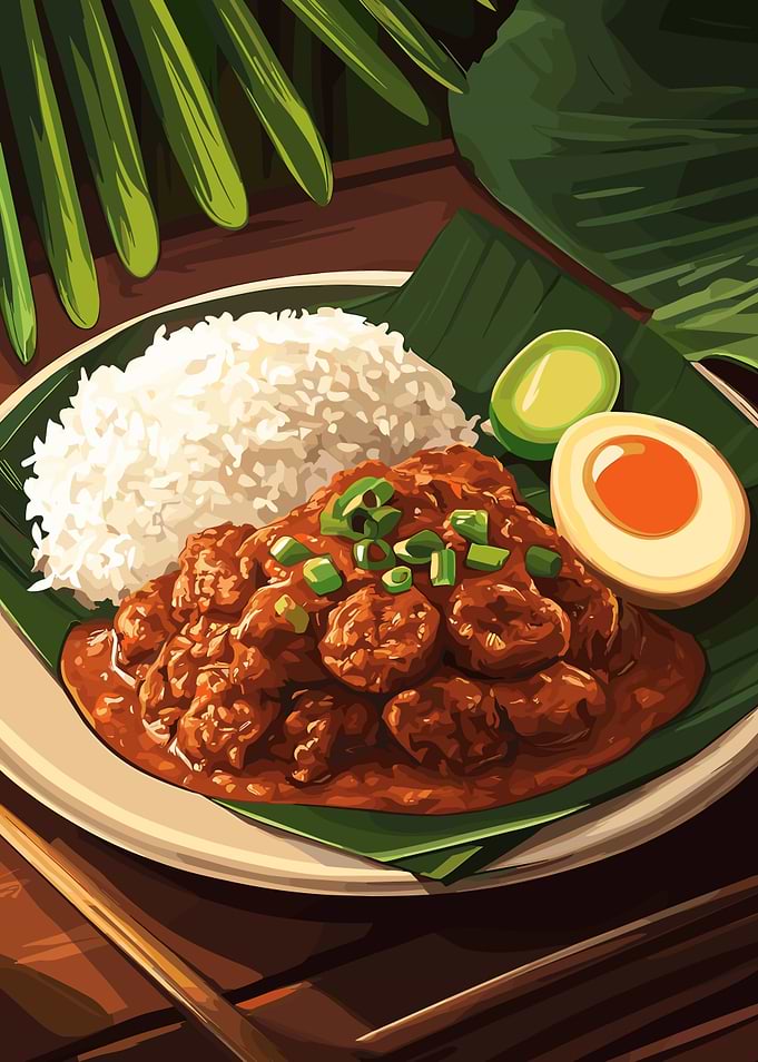 Beef Rendang with Rice