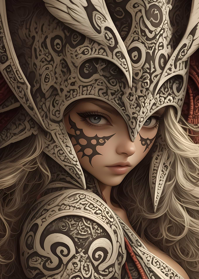 Warrior Woman with Ornate Armor