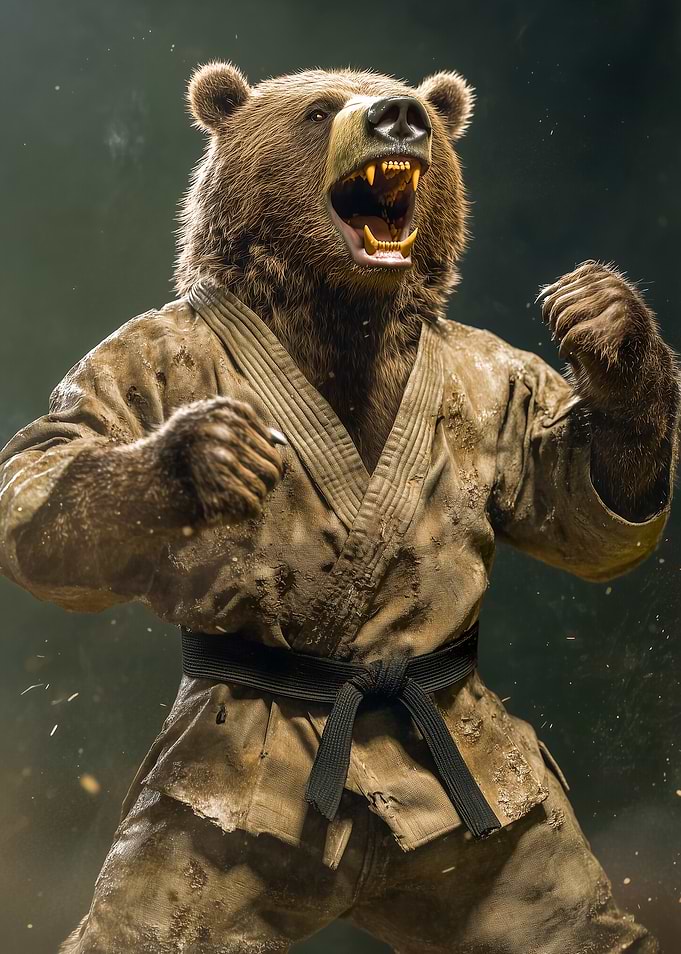 Bear in Karate Gi