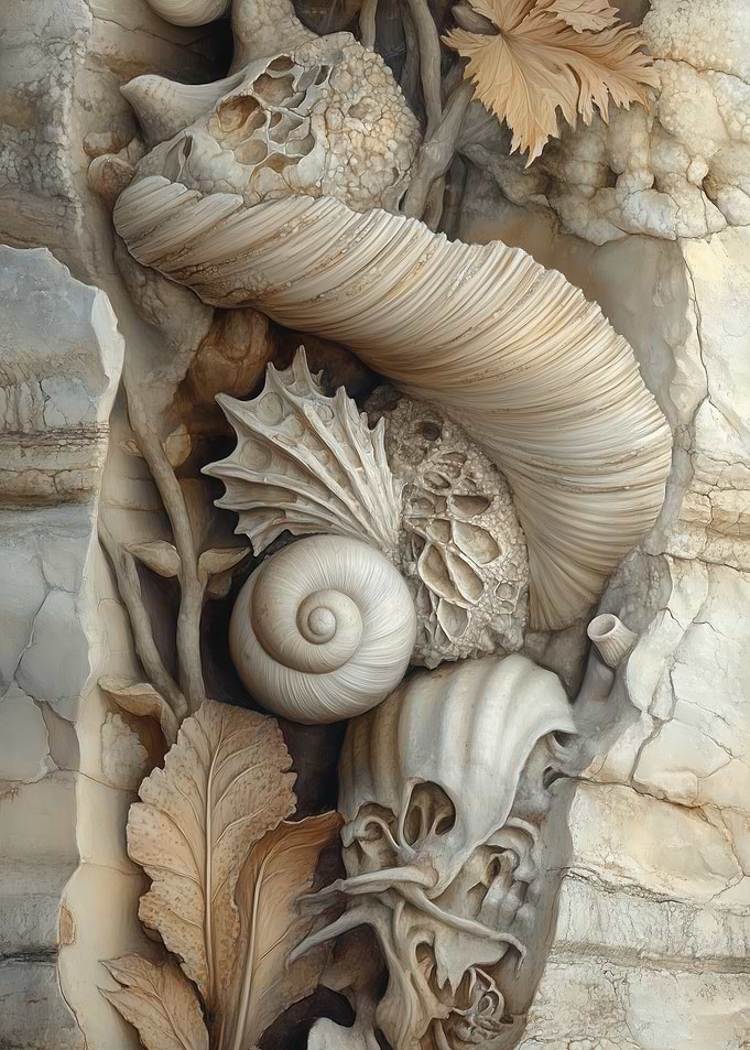 Seashell Fossil Sculpture