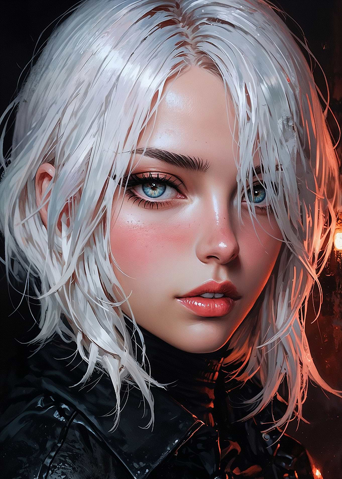 White-Haired Woman Portrait - Naray