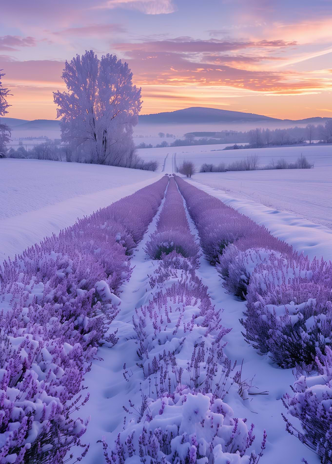 Lavender Field in Winter