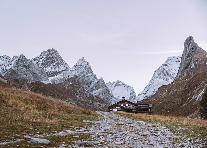 Mountain Cabin Landscape