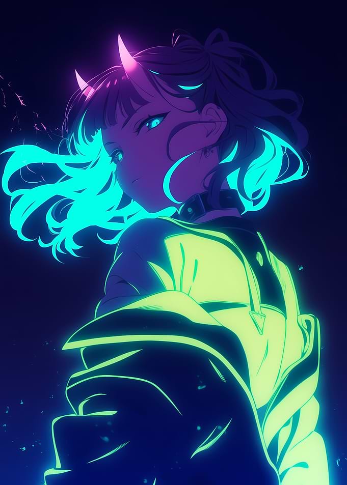 Neon Anime Girl