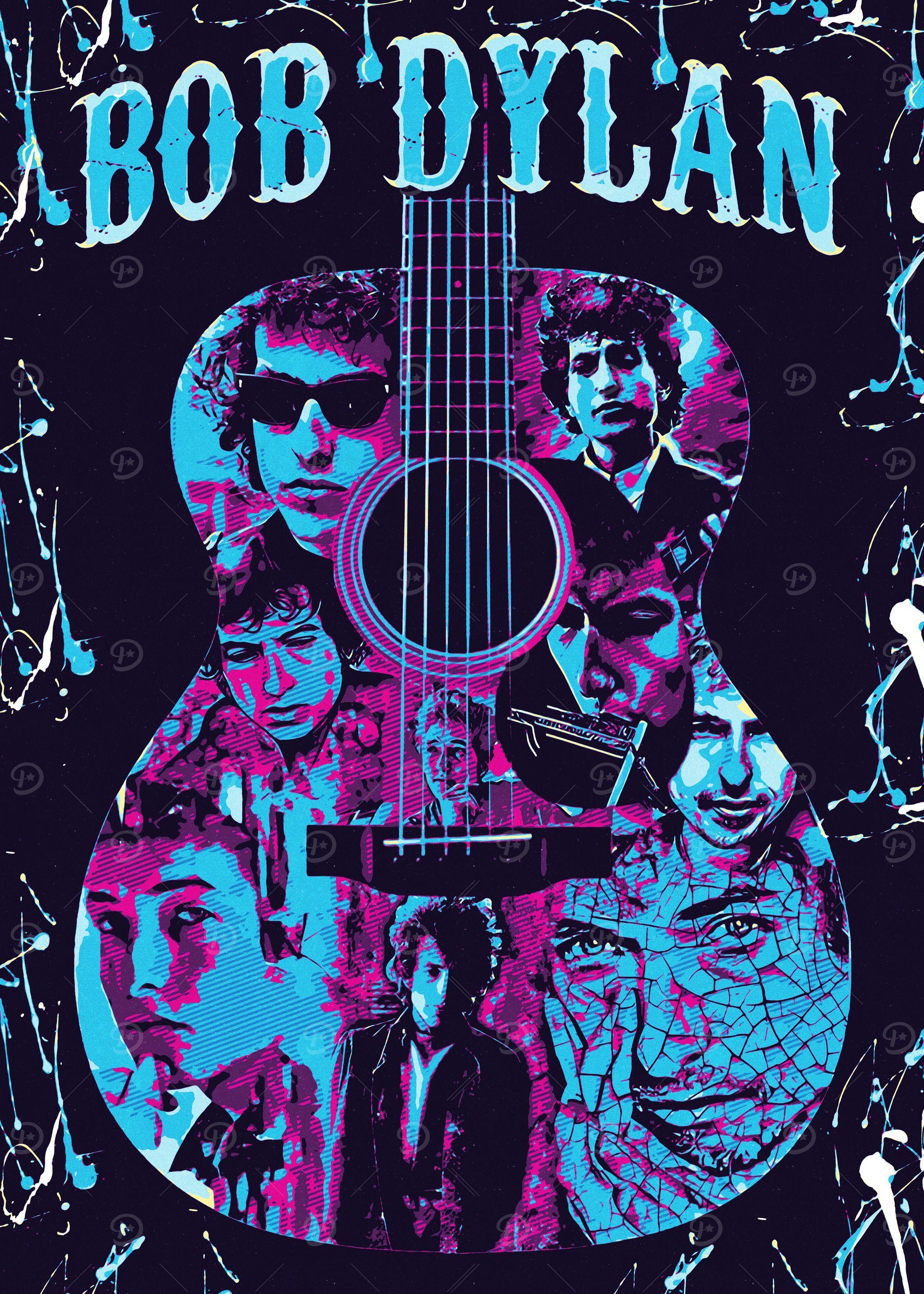 Bob Dylan Guitar Portrait