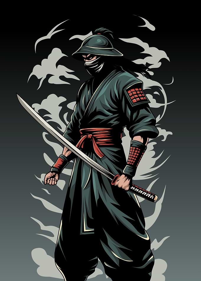 Samurai Warrior Illustration