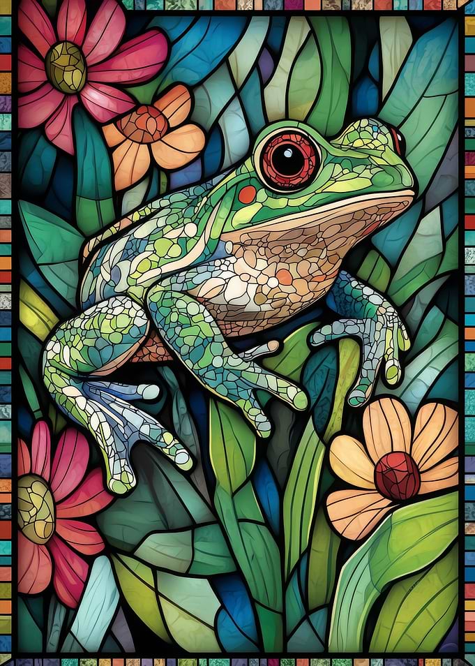 Stained Glass Frog