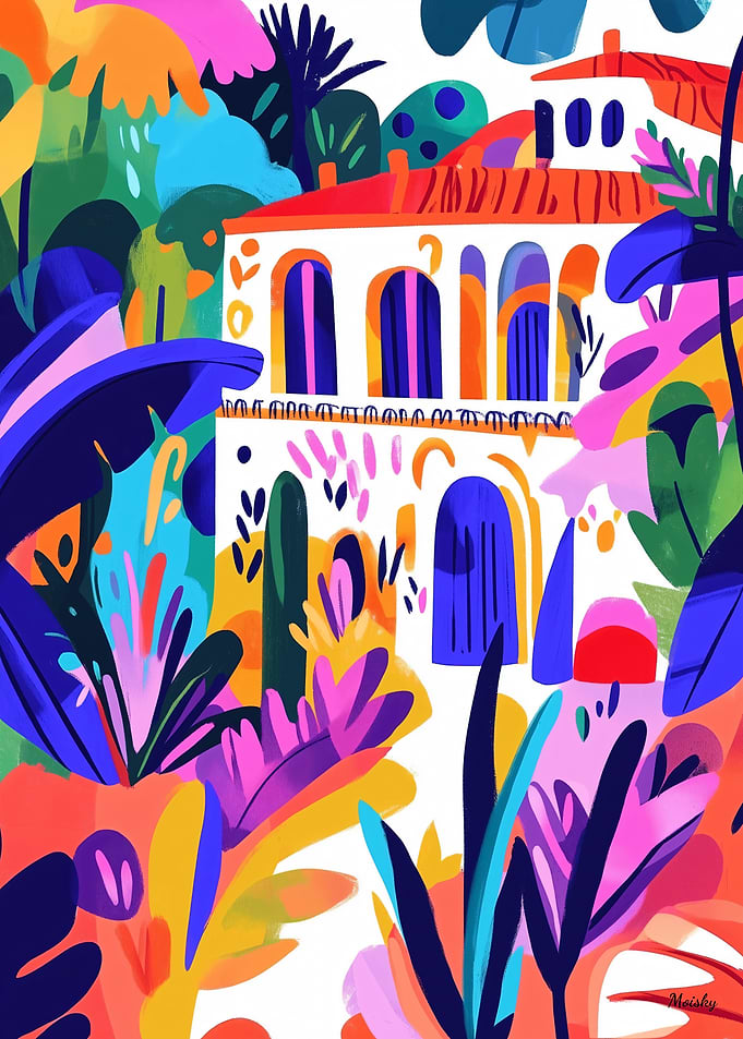 Mediterranean Villa in Fauvist Colors