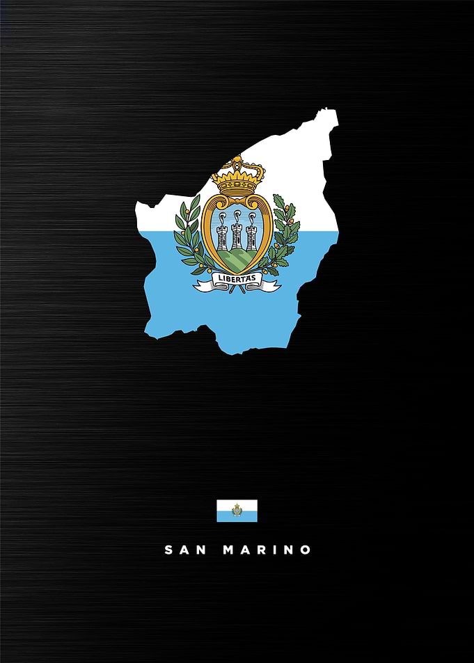San Marino Map & Flag
