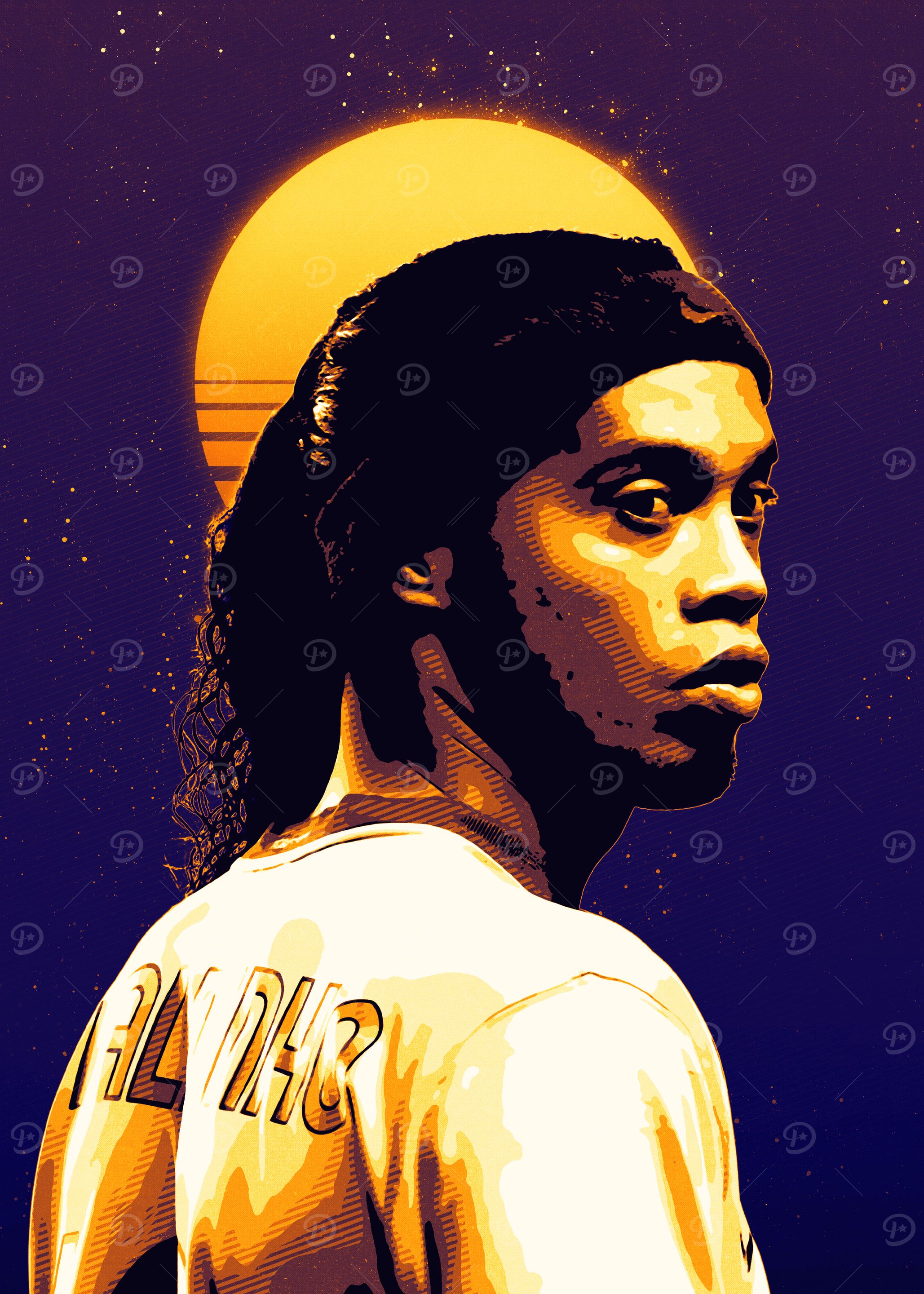 Ronaldinho Retro Poster