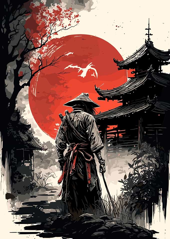 Samurai Under Red Moon